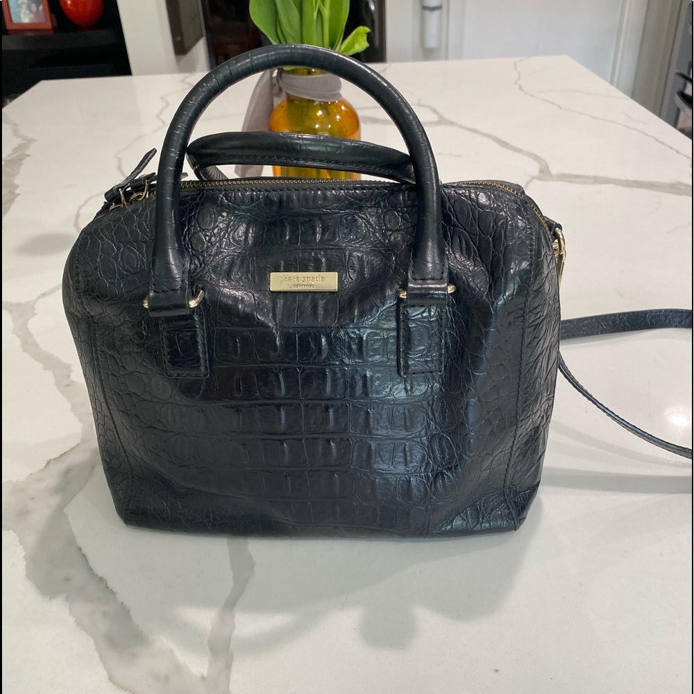 Kate Spade crocodile embossed Alessa satchel